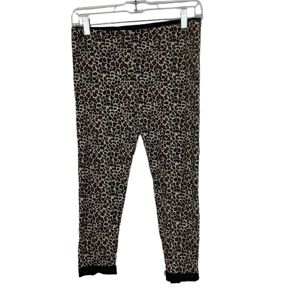 Veeko Tan Leopard Animal Print Crop Capri Leggings Free Size